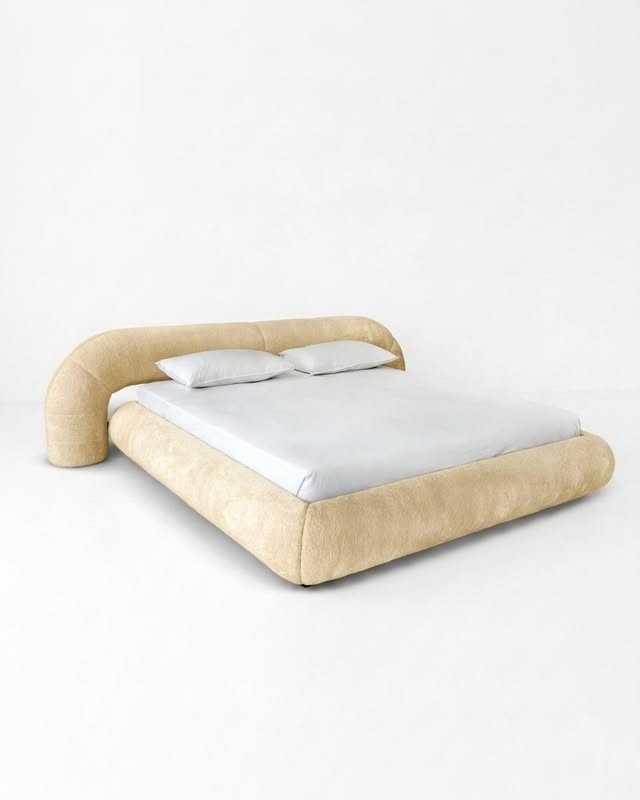 Tubular Boucle Bed Frame