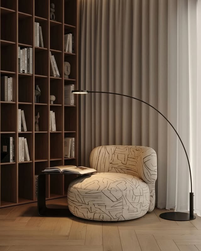 Patterned Reading-Nook Armchair